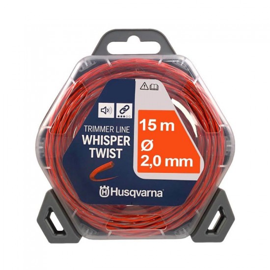 Μεσινέζα Whisper Twist με Μήκος 15m & Πάχος 1.5mm Πορτοκαλί / Μαύρη Husqvarna